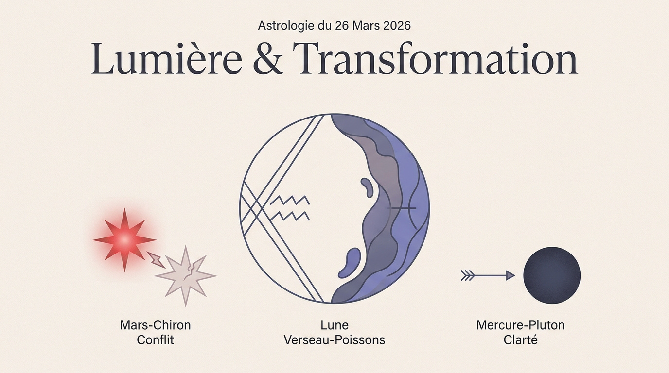 Représentation symbolique de la transformation astrologique et de la lumière spirituelle le 26 mars