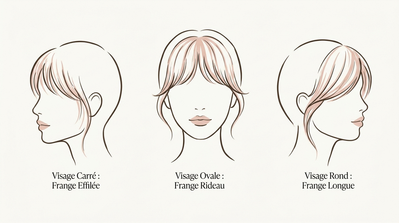Guide des franges par forme de visage