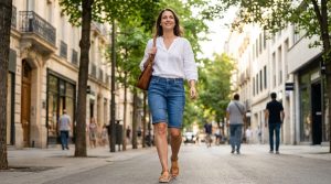 Bermuda jean femme : l'élégance d'une coupe structurée