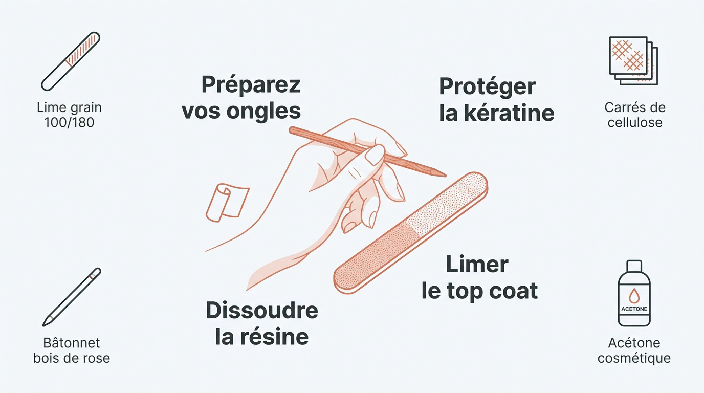 Matériel de manucure pour dépose soignée