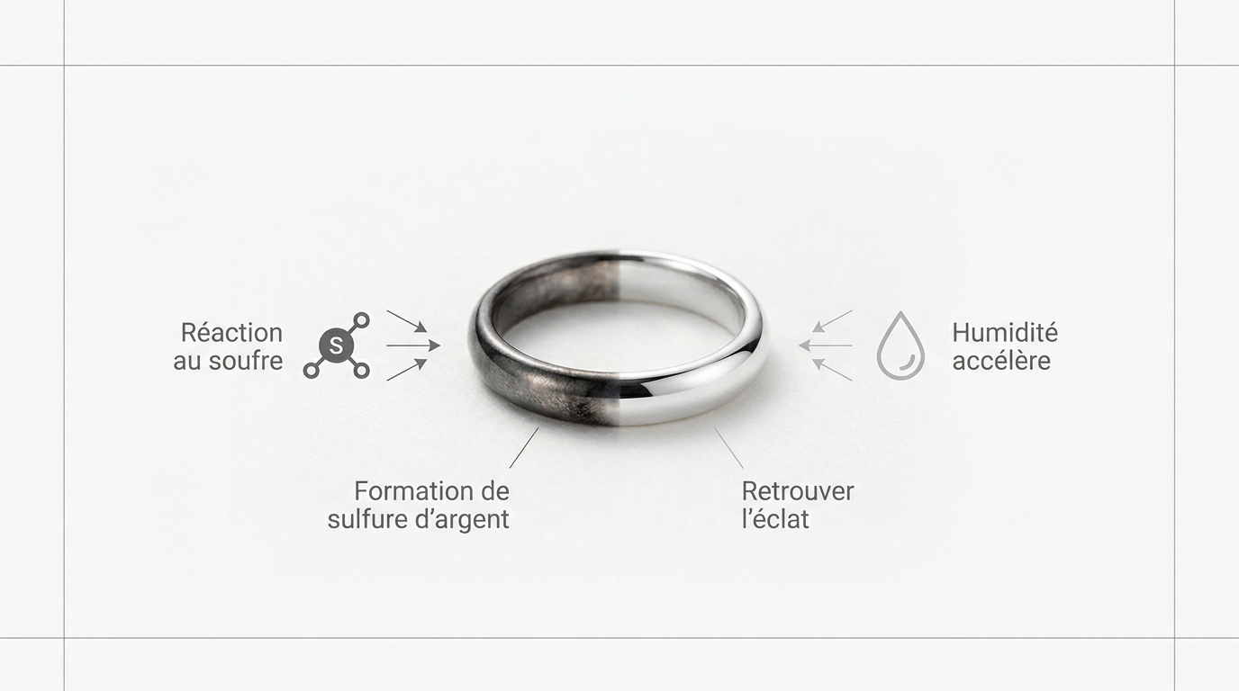 Processus de ternissement de l'argent 925