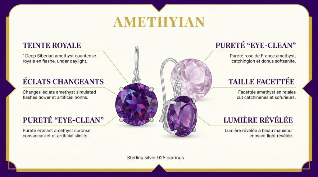 L&rsquo;élégance de la boucle oreille améthyste : le guide style