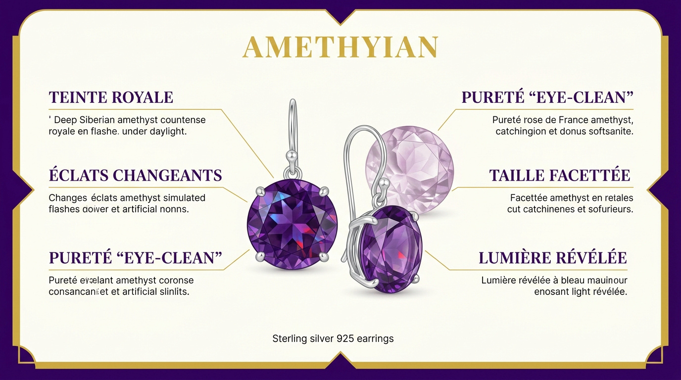 L&rsquo;élégance de la boucle oreille améthyste : le guide style