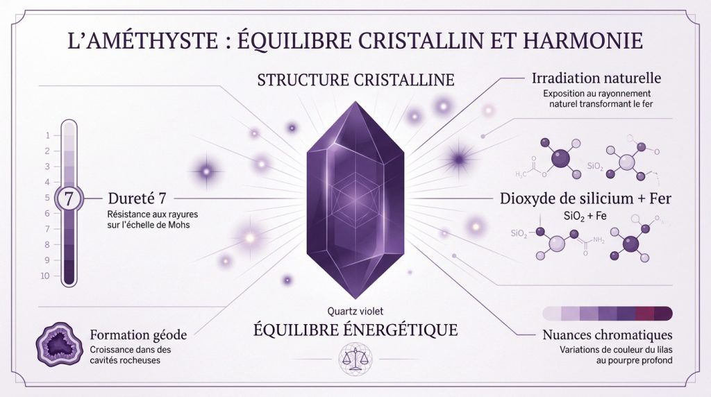Améthyste vertus : l&rsquo;équilibre et la sagesse du quartz