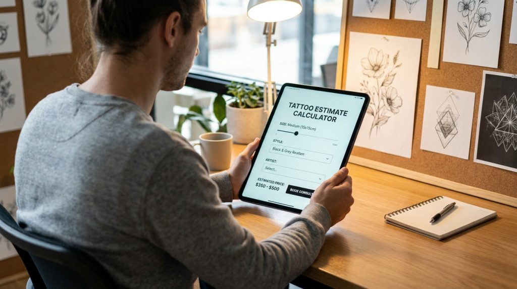 Calculette coût tatouage : estimer son projet avec justesse
