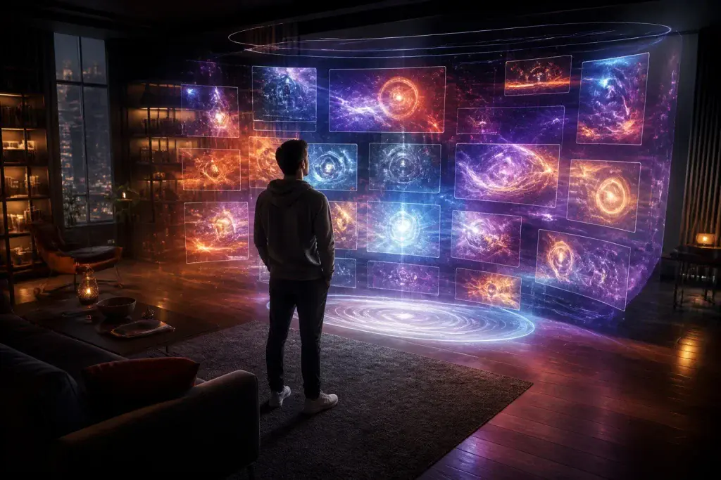 Interface de divertissement holographique