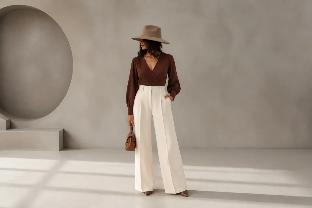 Silhouette elegante en tenue chic