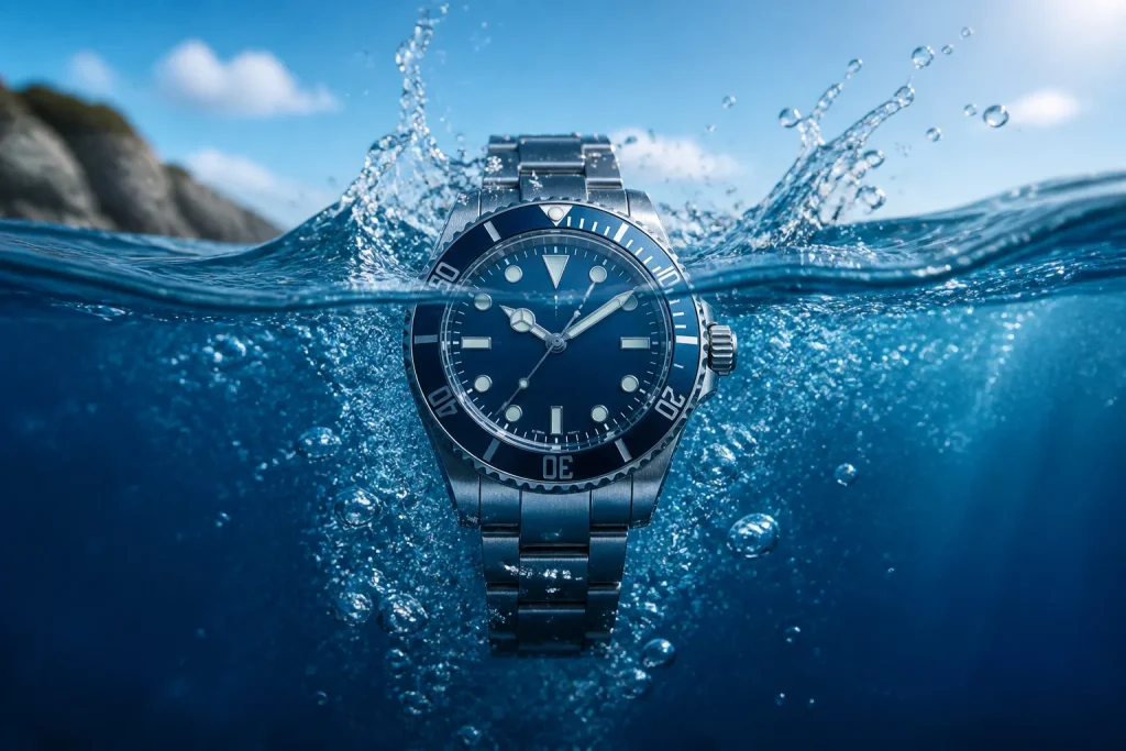 Montre de plongee leau revelee