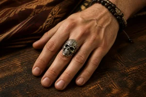 La bague tête de mort : symbole d'une vie intense