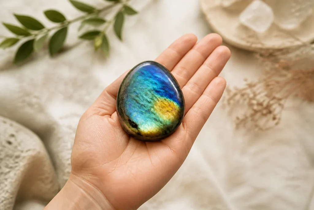 Labradorite aux reflets electriques