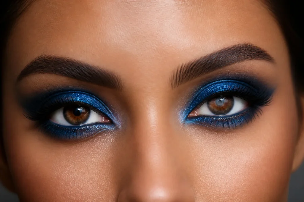 Regard bleu saphir captivant