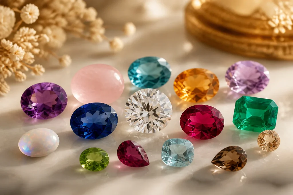 Collection de gemmes precieuses et fines