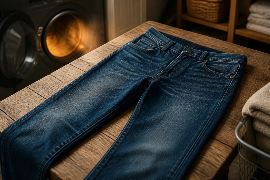 Jean en denim indigo fraichement lave
