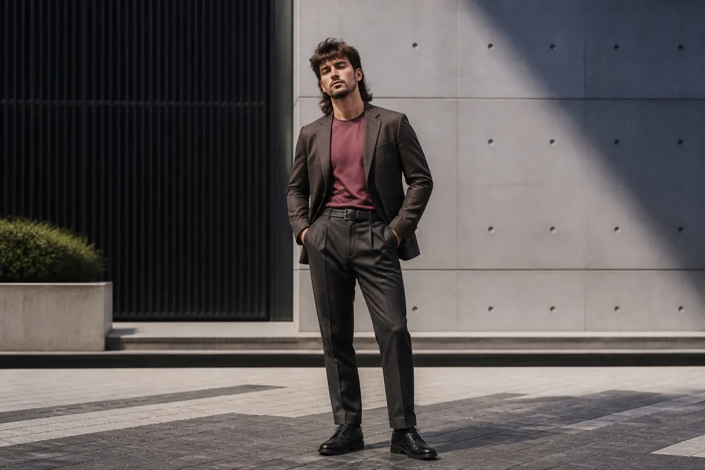 Homme moderne au style affirme