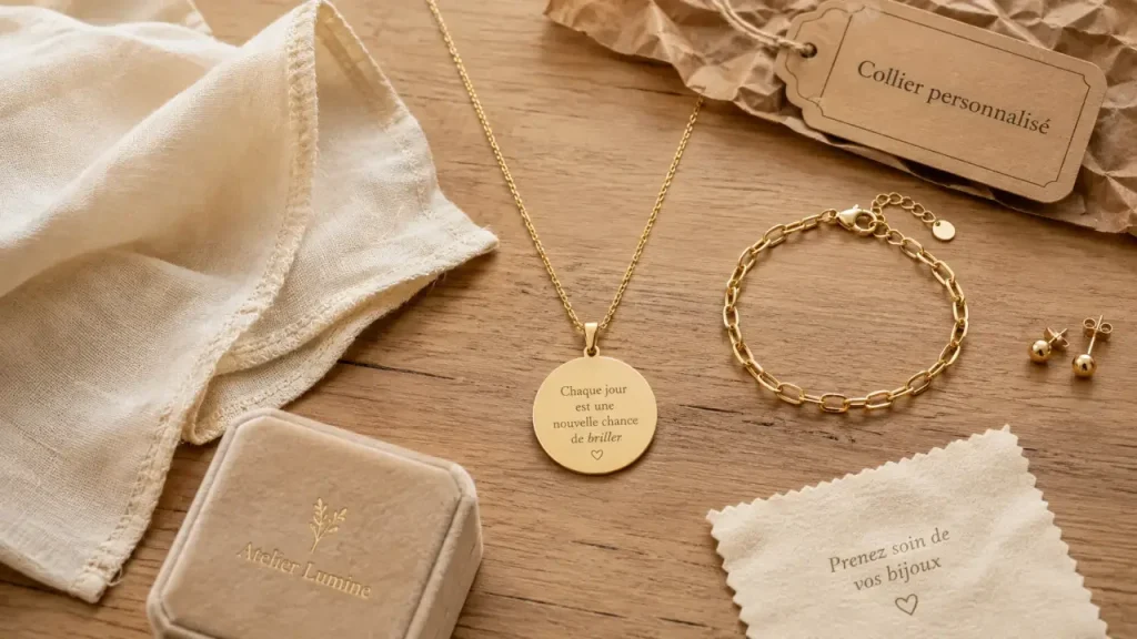 Bijoux fête des mères : gravure, matières et détails pour un cadeau qui compte